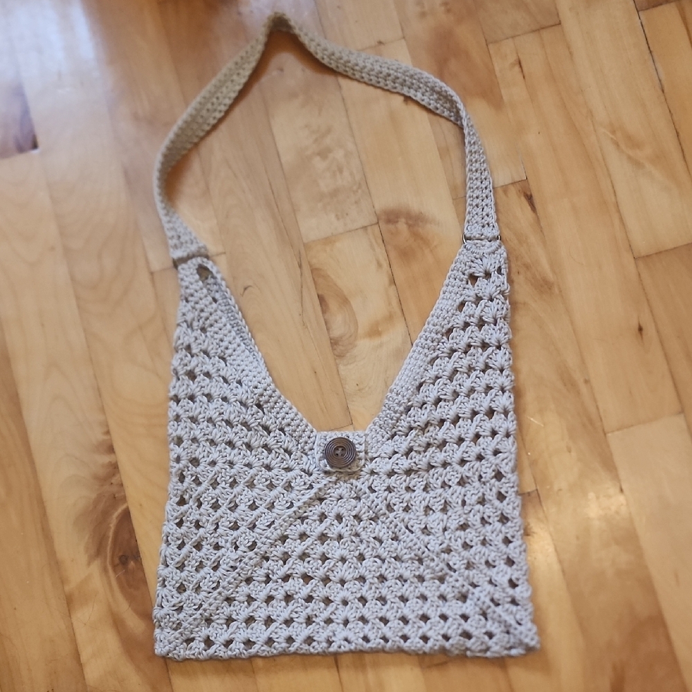 Beige Crochet Women Bag